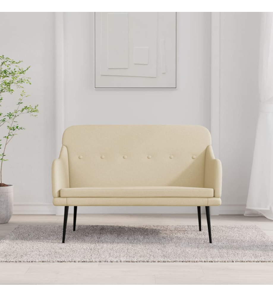 Banc Crème 110x76x80 cm Tissu