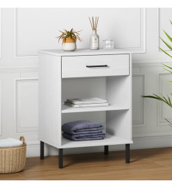 Armoire console avec pieds en métal Blanc Bois pin massif OSLO