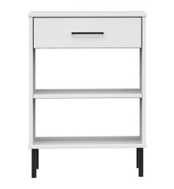 Armoire console avec pieds en métal Blanc Bois pin massif OSLO