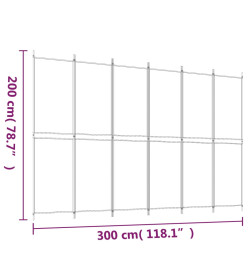 Cloison de séparation 6 panneaux Marron 300x200 cm Tissu