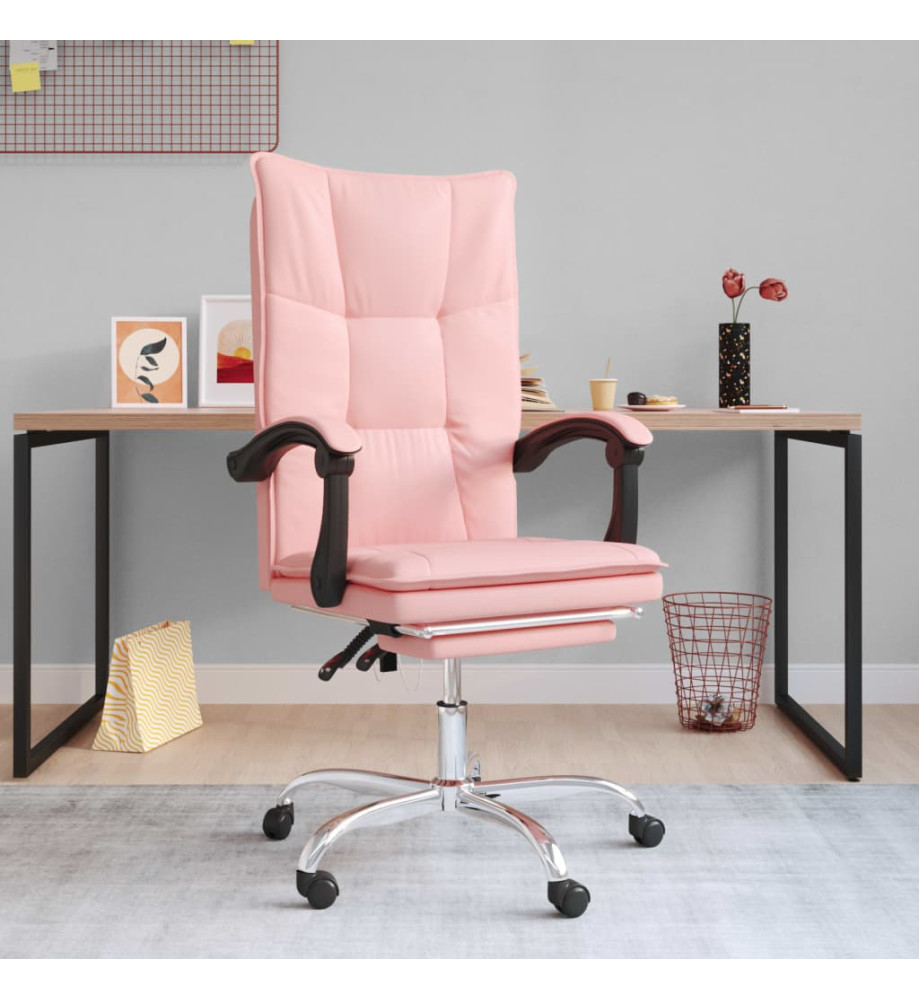 Fauteuil inclinable de bureau Rose Similicuir