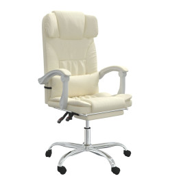 Fauteuil inclinable de bureau Crème Similicuir