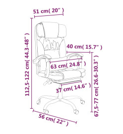 Fauteuil inclinable de bureau Crème Similicuir