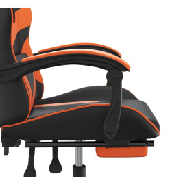 Chaise de jeu pivotante repose-pied Noir et orange Similicuir