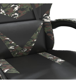 Chaise de jeu pivotante Noir et camouflage Similicuir