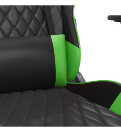 Chaise de jeu de massage Noir et vert Similicuir