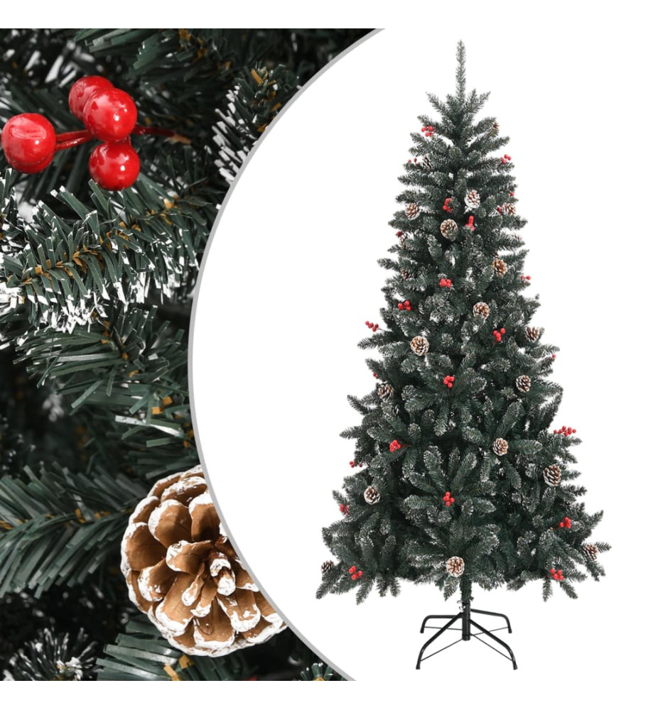 Sapin de Noël artificiel avec support Vert 240 cm PVC