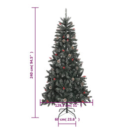 Sapin de Noël artificiel avec support Vert 240 cm PVC