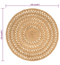 Tapis Jute tressé à la main 150 cm Rond