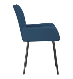 Chaises à manger 2 pcs bleu tissu