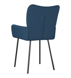 Chaises à manger 2 pcs bleu tissu