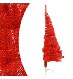 Demi sapin de Noël artificiel avec support Rouge 240 cm PVC