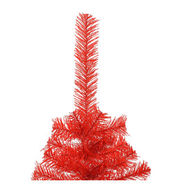 Demi sapin de Noël artificiel avec support Rouge 240 cm PVC