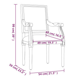 Fauteuil gris foncé 54x59x99 cm tissu