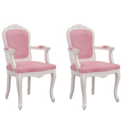 Chaises à manger 2 pcs rose 62x59,5x100,5 cm velours