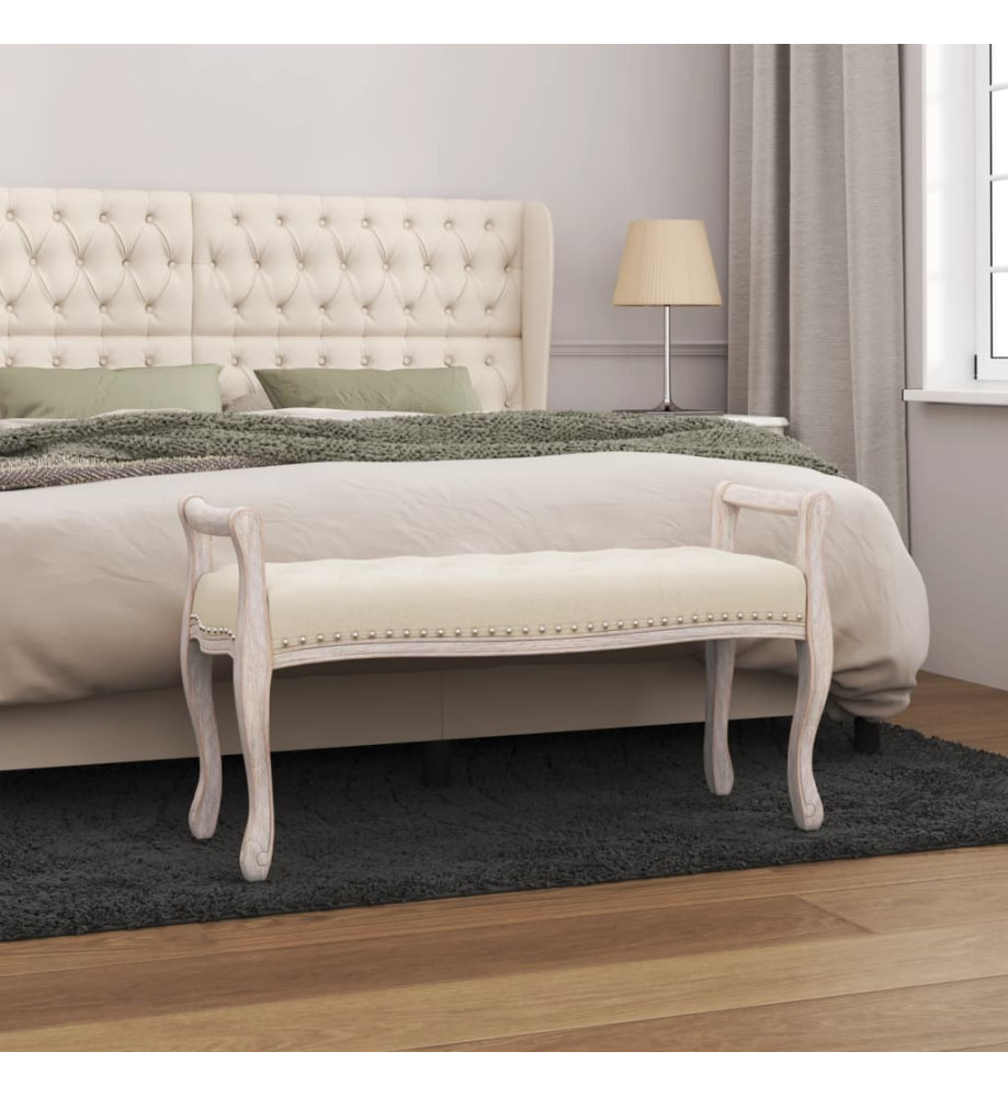 Banc beige 110x45x60 cm lin