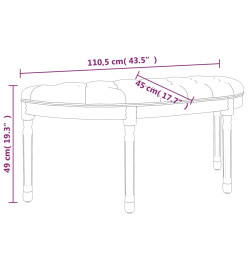 Banc beige 110,5x45x49 cm lin