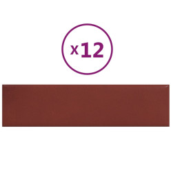 Panneaux muraux 12pcs Rouge bordeaux 60x15cm Similicuir 1,08 m²