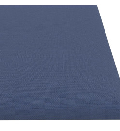 Panneaux muraux 12 pcs Bleu 60x15 cm Tissu 1,08 m²