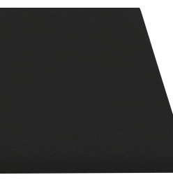 Panneaux muraux 12 pcs Noir 60x15 cm Tissu 1,08 m²