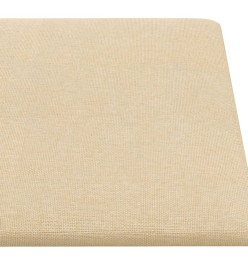 Panneaux muraux 12 pcs Crème 30x15 cm Tissu 0,54 m²