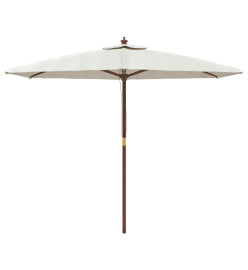 Parasol de jardin avec mât en bois sable 299x240 cm