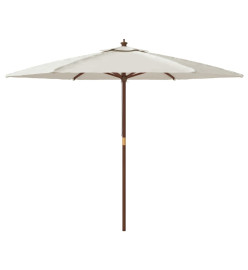 Parasol de jardin avec mât en bois sable 299x240 cm