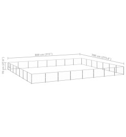 Chenil Argenté 56 m² Acier