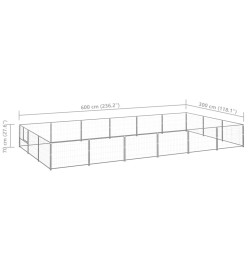 Chenil Argenté 18 m² Acier