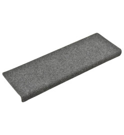 Tapis d'escalier 15 pcs Tissu aiguilleté 65x21x4 cm Gris clair