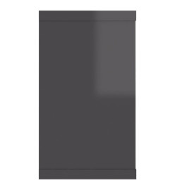 Étagères cube murales 4pcs Gris brillant 80x15x26,5cm Aggloméré