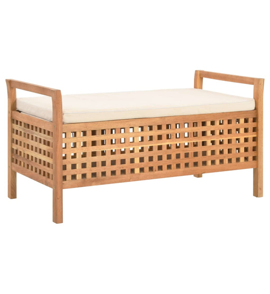 Banc de rangement 93x49x49 cm Bois de noyer massif