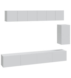 Ensemble de meubles TV 6 pcs Blanc Bois d'ingénierie