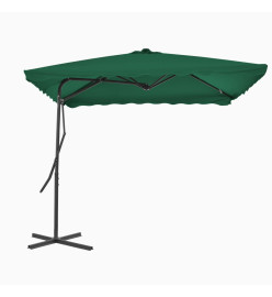 Parasol d'extérieur avec mât en acier 250 x 250 cm Vert