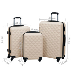 Ensemble de valises rigides 3 pcs Doré ABS