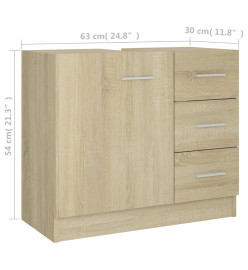 Armoire d'évier Chêne sonoma 63x30x54 cm Aggloméré