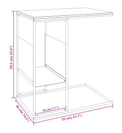 Table d'appoint Noir 55x36x59,5 cm Bois d'ingénierie