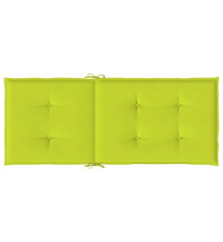 Coussins de chaise de jardin à dossier haut lot de 6 vert vif