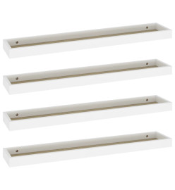 Étagères murales Loggia 4 pcs Chêne et blanc 80x15x4 cm MDF