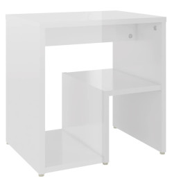 Tables de chevet 2 pcs Blanc brillant 40x30x40 cm Aggloméré