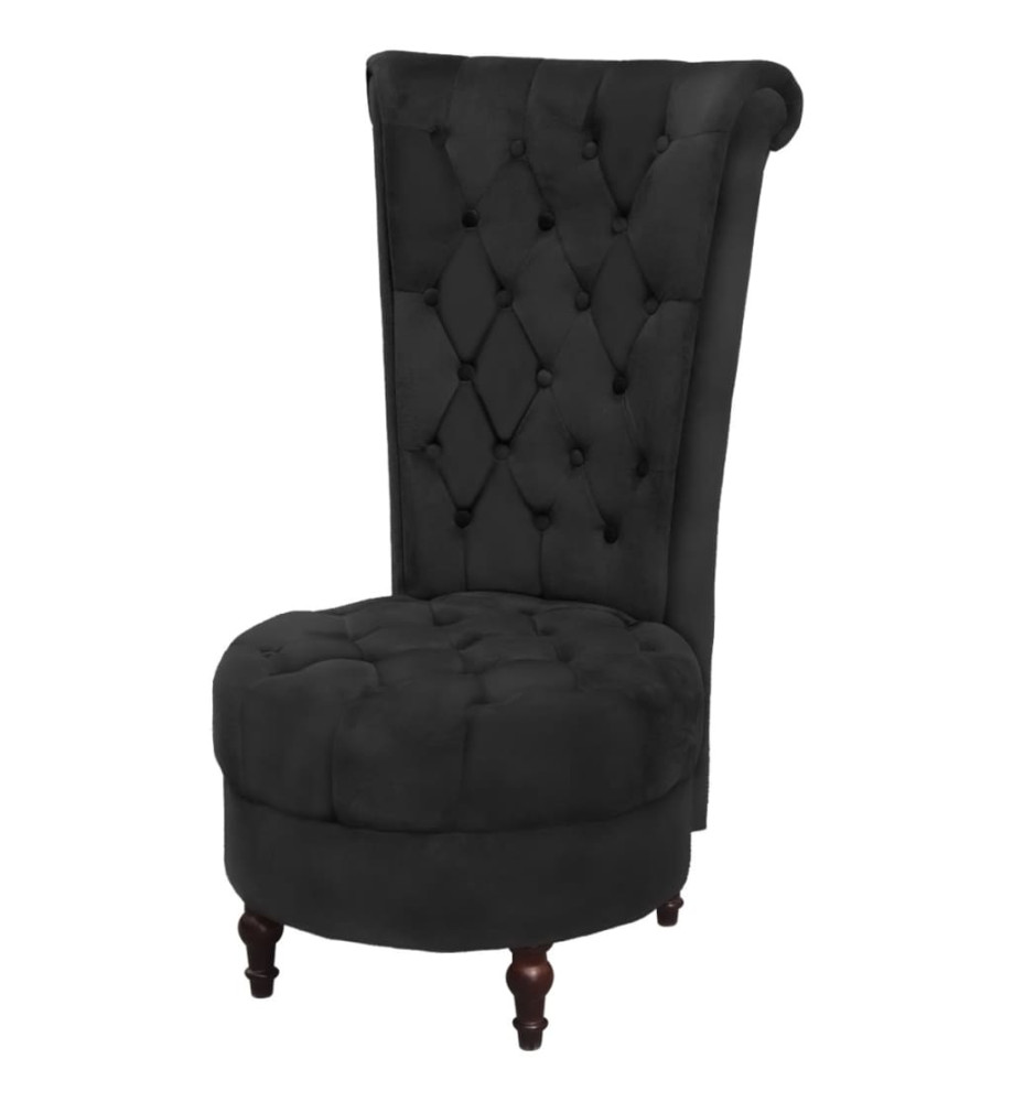 Chaise de canapé avec dossier haut Noir Tissu