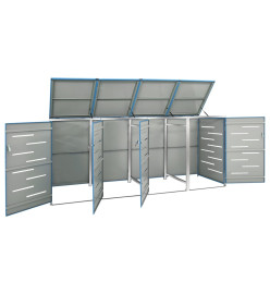 Abri pour quatre poubelles 276,5x77,5x115,5 cm Inox