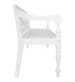 Banc Batavia 136 cm Bois d'acajou massif Blanc