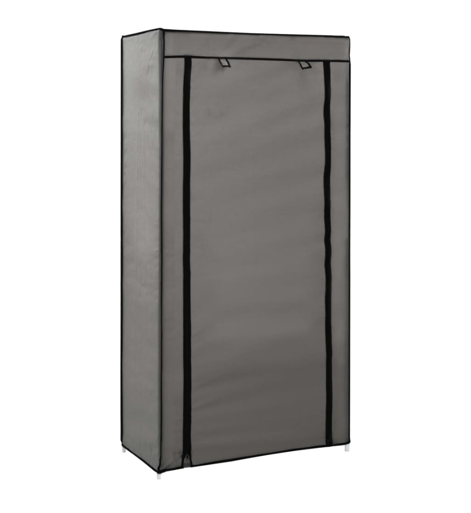 Armoire à chaussures avec housse Gris 58x28x106 cm Tissu