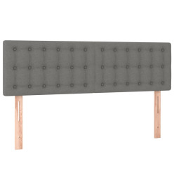 Sommier tapissier et matelas et LED Gris foncé 140x190 cm Tissu