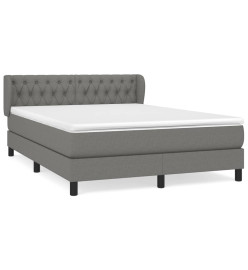 Lit à sommier tapissier avec matelas Gris foncé 140x190cm Tissu