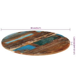 Dessus de table rond 80 cm 15-16 mm Bois de récupération