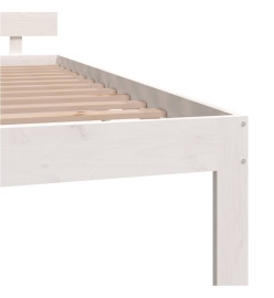 Cadre de lit Blanc Bois de pin massif 120x200 cm