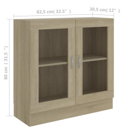 Armoire à vitrine Chêne sonoma 82,5x30,5x80 cm Aggloméré