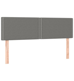 Sommier tapissier et matelas et LED Gris foncé 140x190 cm Tissu